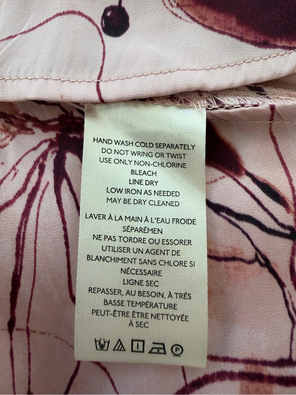 Anthropologie Pink Mauve Watercolor Floral Pleated Sleeve Henley Blouse L Petite - Picture 16 of 16
